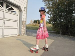 girl skating outside